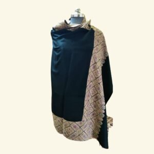 Pashmina Black Big Border